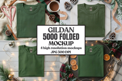 Gildan 5000 Folded Christmas Mockup, G5000 mockup Product Image 1
