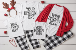 Christmas Family Matching Group T-Shirt Mockups | Holiday Fl Product Image 1