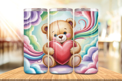 Valentine’s Day Teddy Bear Love Tumbler Wrap PNG Big Bundle Product Image 7