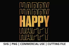 Happy SVG | Stacked SVG Product Image 1