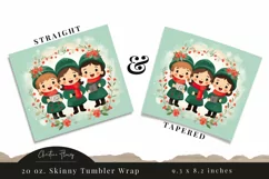 Cute Christmas Carolers Tumbler Wrap PNG Product Image 3