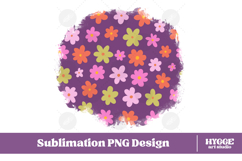 Retro Flowers Background Png Floral Paper Sublimation Bundle Product Image 8
