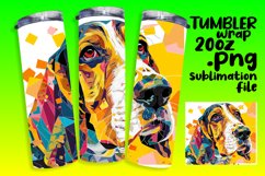 Whimsical Abstract Dog Tumbler Wrap 20oz Sublimation Product Image 1