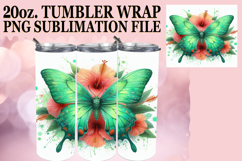 Blissful Sublimation 20oz tumbler wrap, Butterfly Product Image 1