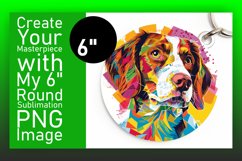 Creative Abstract Dog Round Design Keychain Sublimation Product Image 1