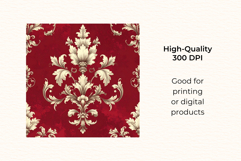 Red Toile de Jouy Digital Paper Kit Rococo Patterns Product Image 3