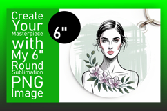 Elegant Round Design PNG Coaster , Beauty Woman Product Image 1