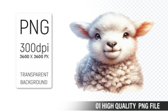 Cute Baby Sheep, Animal Sublimation Clipart PNG Product Image 1