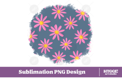 Retro Flowers Background Png Floral Paper Sublimation Splash Product Image 1