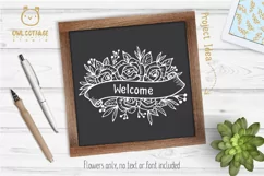 Ribbon Banner Roses SVG, Valentine Ribbon Border SVG, Weddin Product Image 9