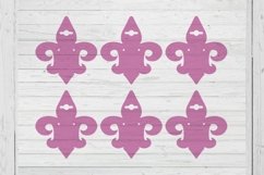 Fleur de lis Earrings card template svg png ai files Product Image 1