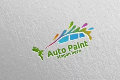 Car Painting Logo with Spray Gun and Sport Car Concept 8 Product Image 5