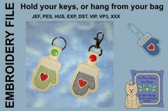 ITH Mitten Cookie Vinyl Key Fob or Bag Tag - Snap Product Image 1