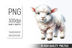 Cute Baby Sheep, Animal Sublimation Clipart PNG Product Image 1