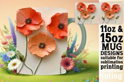 3D Floral Dreams: Mug Wrap Sublimation Product Image 1