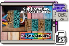 Sparkling Leopard &amp; Floral Mug Wraps 15oz 11oz Product Image 1
