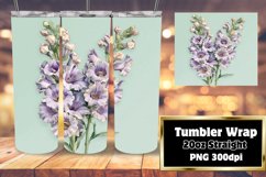 Watercolor Flowers Tumbler Wrap Design Sublimation 20oz Product Image 1