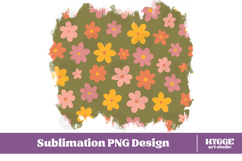 Retro Flowers Background Png Floral Paper Sublimation Bundle Product Image 5