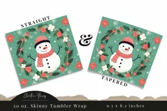 Cute Christmas Snowman Tumbler Wrap PNG Product Image 3