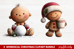 Whimsical Christmas Clipart | Cute Festive Holiday PNG Product Image 1