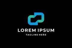 blue green initial letter chat logo Product Image 1