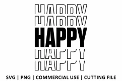 Happy SVG | Stacked SVG Product Image 2