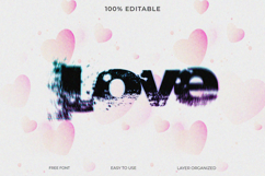 Love Glitch Text Effect - Valentine &amp; Abstract Style Product Image 1