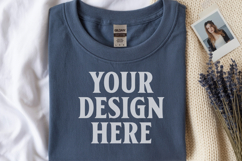 Navy Gildan 5000 Flat Lay Tshirt Mockup, G5000 mockups Product Image 1