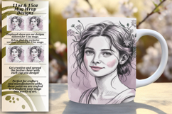 Elegant 15oz Mug Wrap Png Design , Beauty Woman Product Image 1