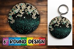 Sparkling Blossom Delight Sublimation : Keychain, Coaster Product Image 1