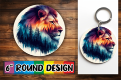 Whimsical Keychain Circle Sublimation, Animals Art Product Image 1