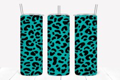 Turquoise Leopard Pattern 20oz Skinny Tumbler Sublimation Product Image 1