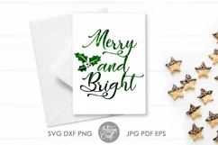 Merry and bright SVG| cut file| Holly berry Leaves Product Image 5
