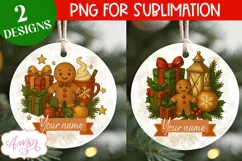 Custom Christmas ornament PNG, Gingerbread man ornament png Product Image 1
