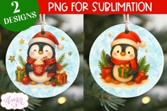 Christmas ornament PNG sublimation, Cute penguin PNG design Product Image 1