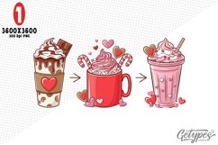 Valentine Coffee Sublimation Clipart - High Quality Design Product Image 1