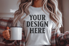 Christmas Bella Canvas 3001 White Shirt Mockup ,Trandy mock Product Image 1