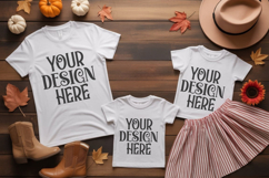 Christmas Family Matching Group T-Shirt Mockups | Holiday Fl Product Image 1