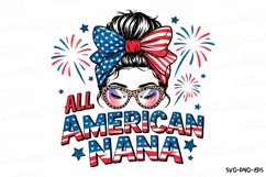 All American Nana Svg Design | 4th of july svg Product Image 1