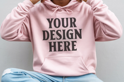Light Pink Gildan 18500 Hoodie Mockup, G18000 Hoodie Mod Product Image 1