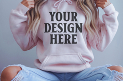 Light Pink Gildan 18500 Hoodie Sweatshirt Mockup, 185 mock- Product Image 1