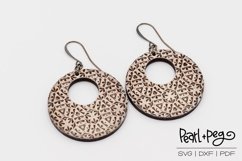 Geometric Leaves Hoop Laser Engraved Earring Download Product Image 3