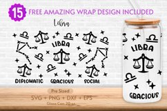 20oz Libra Libbey Glass Can Svg, Zodiac, Horoscope Sig Product Image 1