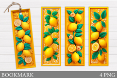 Lemons Bookmark Design. Flowers Bookmark Sublimation Product Image 1
