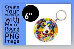 Bold and Fun Dog Round Design Keychain Sublimation Product Image 1