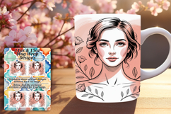 Radiant 15oz Mug Wrap Png Template , Beauty Woman Product Image 1