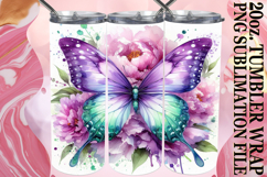 Joyful Nights 20oz tumbler wrap, Butterfly Product Image 1