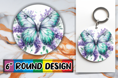Heartfelt Circle Car Coasters PNG, Butterfly Product Image 1