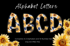 Sunflower Doodle Alphabet Western Vintage Letters _B177 Product Image 1