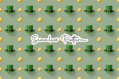 Irish Hat and Rainbow Stripe Pattern - Leprechaun &amp; Clovers Product Image 1